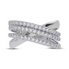 Thumbnail Image 3 of Diamond Multi-Row Crisscross Ring 1/2 ct tw 14K White Gold