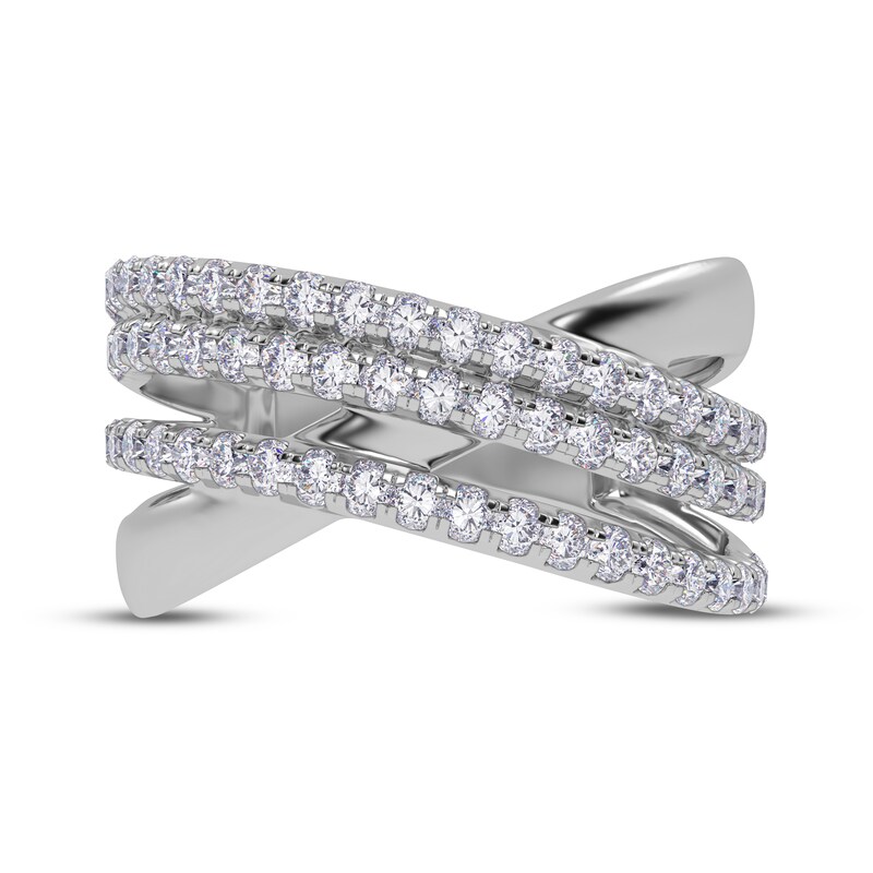 Main Image 3 of Diamond Multi-Row Crisscross Ring 1/2 ct tw 14K White Gold