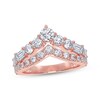 Thumbnail Image 1 of KAY Lab-Grown Diamonds Round & Emerald-Cut Chevron Ring 1-1/2 ct tw 14K Rose Gold