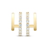 Thumbnail Image 2 of Diamond Two-Row Split J-Hoop Earrings 1/5 ct tw 10K Yellow Gold