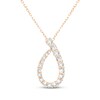 Thumbnail Image 1 of Lab-Grown Diamonds by KAY Graduated Teardrop Necklace 1/2 ct tw 14K Rose Gold 18&quot;