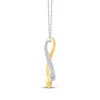 Thumbnail Image 3 of Diamond Pinky Promise Infinity Necklace 1/10 ct tw 10K Two-Tone Gold 18"