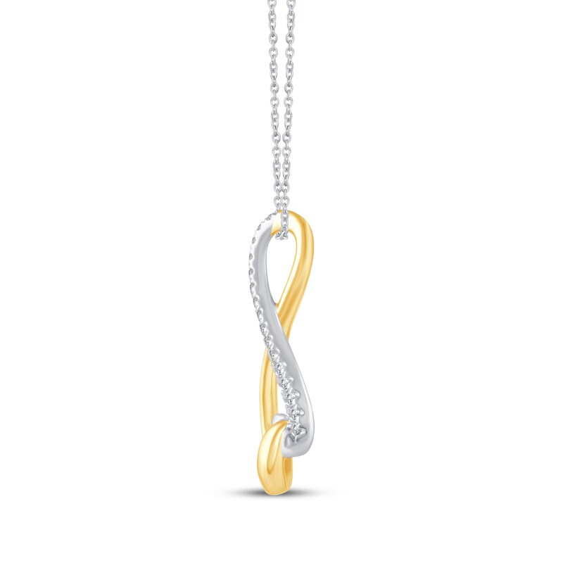 Main Image 3 of Diamond Pinky Promise Infinity Necklace 1/10 ct tw 10K Two-Tone Gold 18"