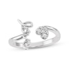 Thumbnail Image 1 of Diamond Heart & "Love" Deconstructed Ring 1/15 ct tw 10K White Gold