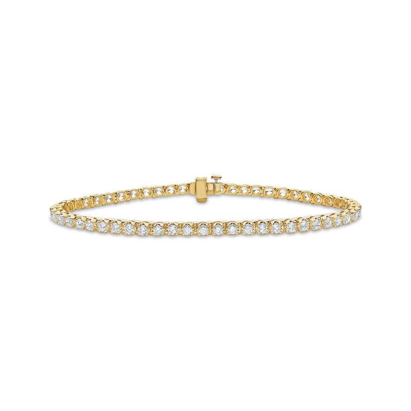 Main Image 1 of KAY Lab-Grown Diamonds Men's Tennis Bracelet 5 ct tw 10K Yellow Gold 8.5"