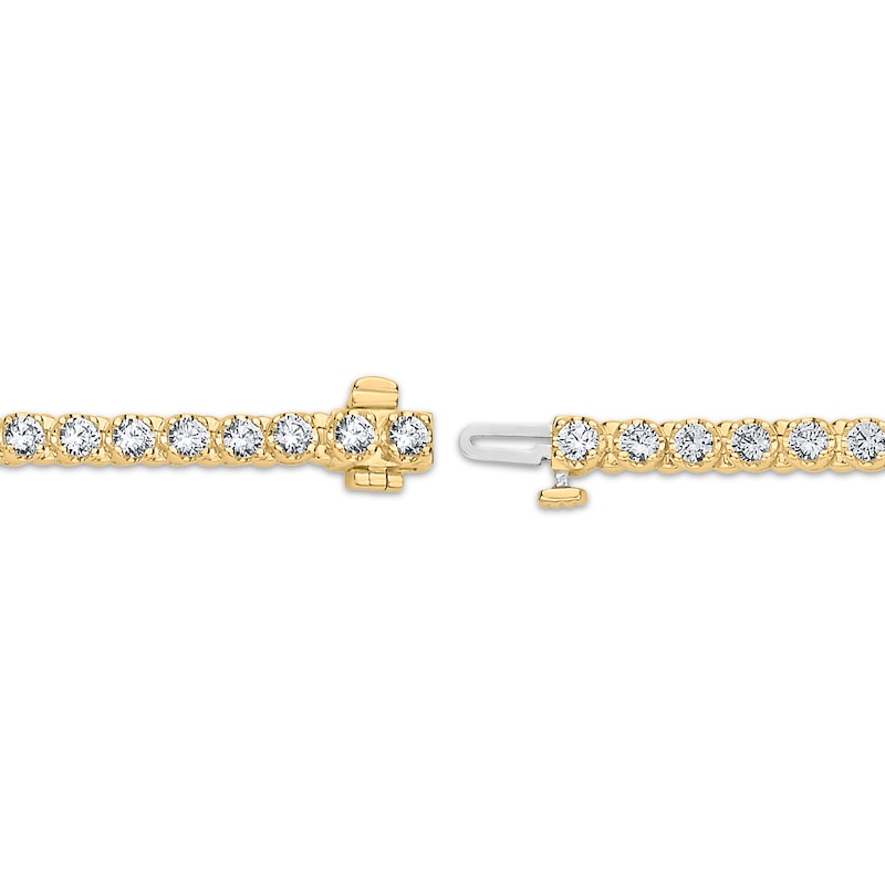 Main Image 3 of KAY Lab-Grown Diamonds Men's Tennis Bracelet 5 ct tw 10K Yellow Gold 8.5"