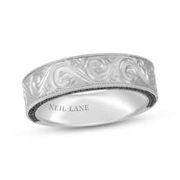 Neil Lane Men's Black Diamond Wedding Band 1/3 ct tw 14K White Gold