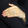 Thumbnail Image 3 of Heart-Shaped Swiss Blue Topaz & White Lab-Created Sapphire Ring Sterling Silver