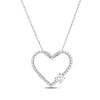 Thumbnail Image 1 of White Lab-Created Sapphire Heart Necklace Sterling Silver 18"