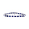 Thumbnail Image 1 of Blue Lab-Created Sapphire "XO" Bracelet Sterling Silver 7.5"