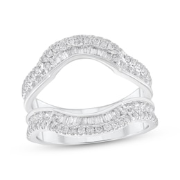 Adore Baguette & Round-Cut Diamond Enhancer Ring 7/8 ct tw 14K White Gold