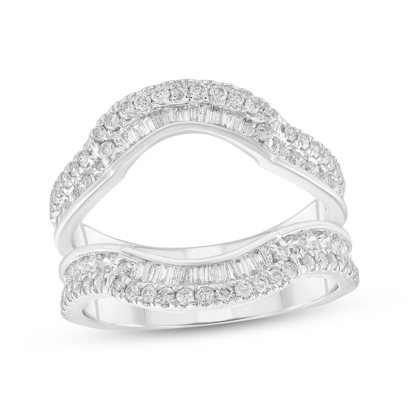 Main Image 1 of Adore Baguette & Round-Cut Diamond Enhancer Ring 7/8 ct tw 14K White Gold