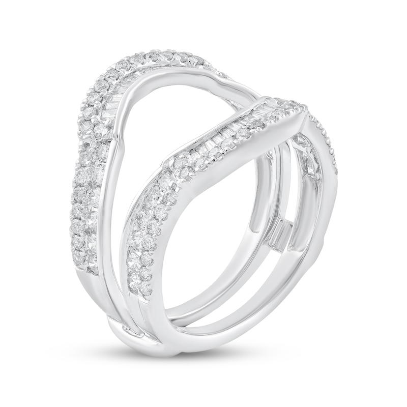 Main Image 2 of Adore Baguette & Round-Cut Diamond Enhancer Ring 7/8 ct tw 14K White Gold