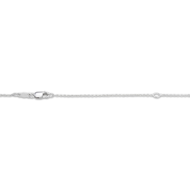 Main Image 4 of Pear-Shaped White Lab-Created Sapphire Halo Necklace Sterling Silver 18"