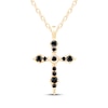 Thumbnail Image 1 of Black Diamond Cross Necklace 1/8 ct tw 10K Yellow Gold 18"