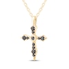 Thumbnail Image 2 of Black Diamond Cross Necklace 1/8 ct tw 10K Yellow Gold 18"