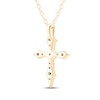 Thumbnail Image 3 of Black Diamond Cross Necklace 1/8 ct tw 10K Yellow Gold 18"