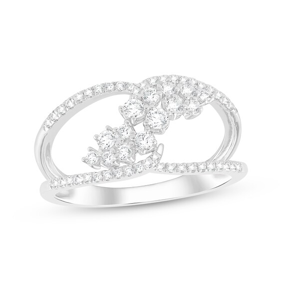KAY Lab-Grown Diamonds Split Shank Scatter Ring 1/2 ct tw 10K White Gold