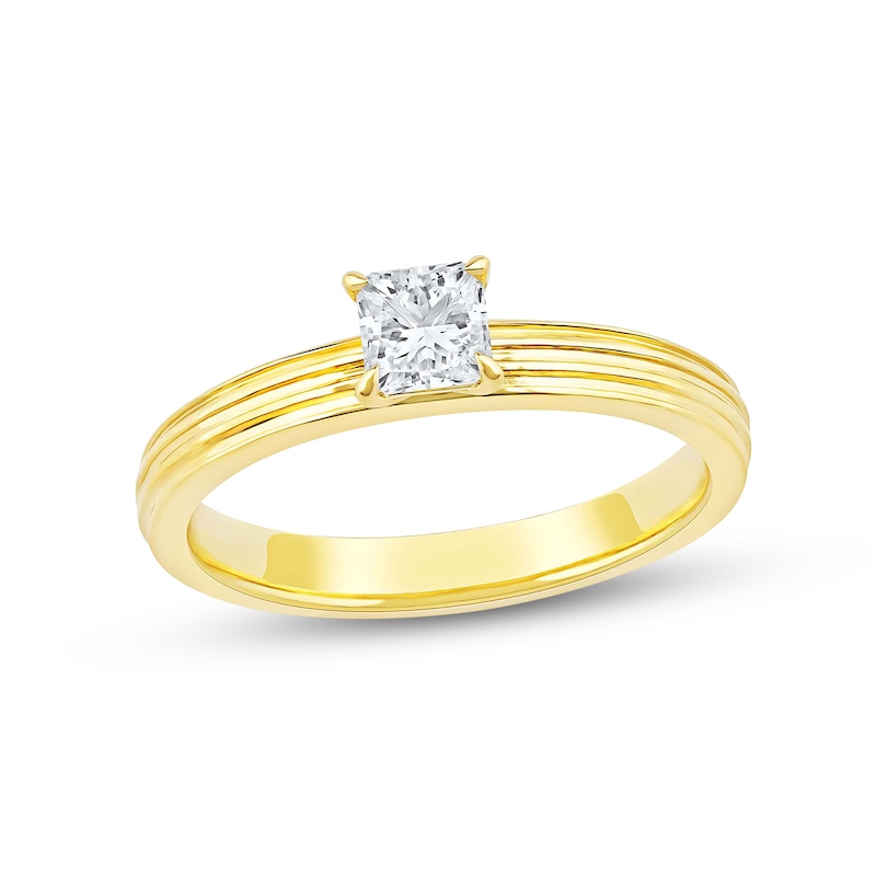Main Image 1 of Adore Lab-Grown Diamonds Princess-Cut Solitaire Ring 1/2 ct tw 14K Yellow Gold (F/VS2)