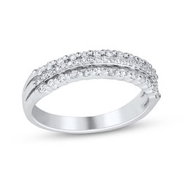 Adore Diamond Three-Row Anniversary Ring 1/3 ct tw 10K White Gold
