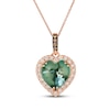 Thumbnail Image 1 of Le Vian Heart-Shaped Aquaprase Halo Necklace 1/3 ct tw Diamonds 14K Strawberry Gold 20"