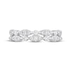 Thumbnail Image 3 of Adore Diamond Two-Row Alternating Anniversary Ring 1/2 ct tw 10K White Gold