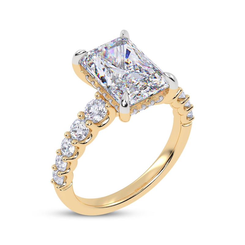 Main Image 2 of Lab-Grown Diamonds Radiant-Cut Engagement Ring 3-3/4 ct tw 14K Yellow Gold
