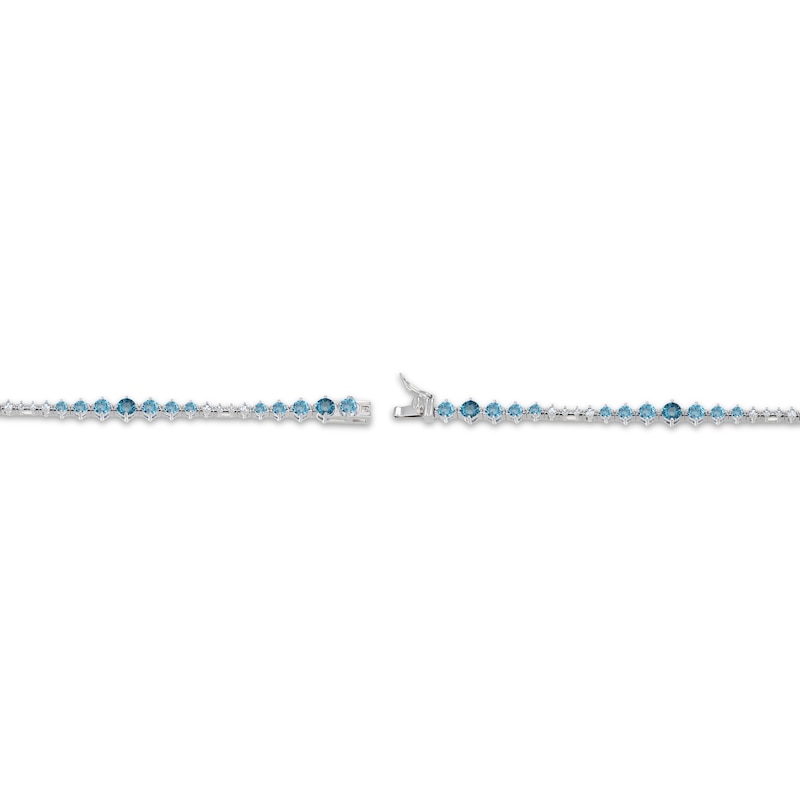Main Image 3 of London, Swiss & Sky Blue Topaz Graduated Bracelet Sterling Silver 7.25"