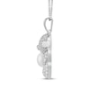 Thumbnail Image 2 of Cultured Pearl & White Lab-Created Sapphire Teddy Bear Necklace Sterling Silver 18"