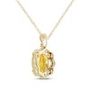 Thumbnail Image 3 of Oval-Cut Citrine & Diamond Scallop Frame Necklace 1/10 ct tw 10K Yellow Gold 18"