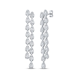 KAY Lab-Grown Diamonds Staggered Double Drop Earrings 3 ct tw 14K White Gold