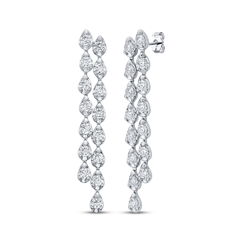 Main Image 1 of KAY Lab-Grown Diamonds Staggered Double Drop Earrings 3 ct tw 14K White Gold