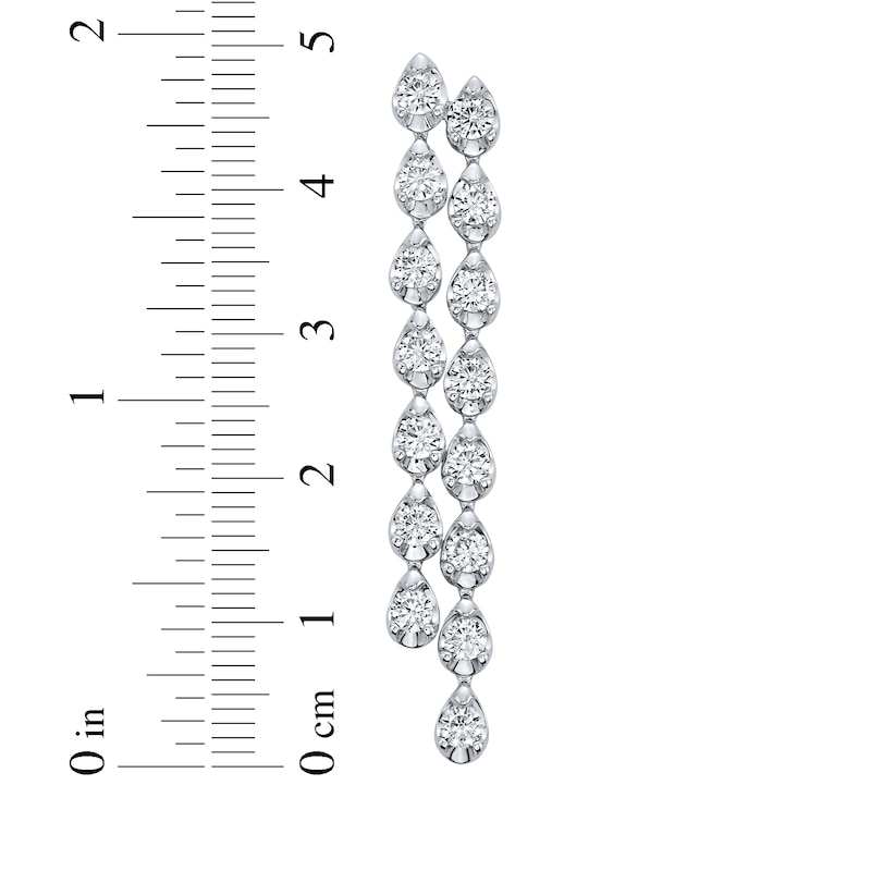 Main Image 5 of KAY Lab-Grown Diamonds Staggered Double Drop Earrings 3 ct tw 14K White Gold