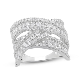KAY Lab-Grown Diamonds Multi-Row Crossover Fashion Ring 2 ct tw 10K White Gold