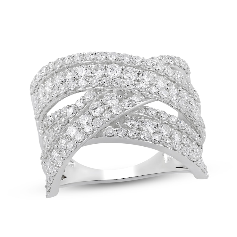 Main Image 1 of KAY Lab-Grown Diamonds Multi-Row Crossover Fashion Ring 2 ct tw 10K White Gold