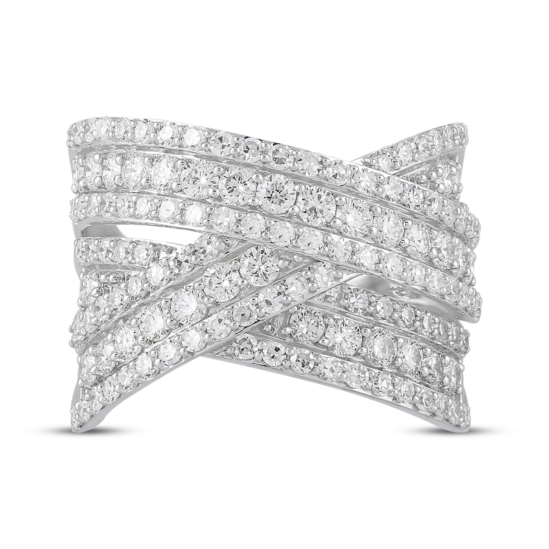 Main Image 3 of KAY Lab-Grown Diamonds Multi-Row Crossover Fashion Ring 2 ct tw 10K White Gold