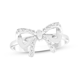 Diamond Bow Ring 1/15 ct tw Sterling Silver