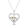 Thumbnail Image 3 of Multi-Shape Citrine, Peridot, Amethyst, Sky Blue Topaz, Garnet & White Lab-Created Sapphire Cluster Heart Necklace Sterling Silver 18"