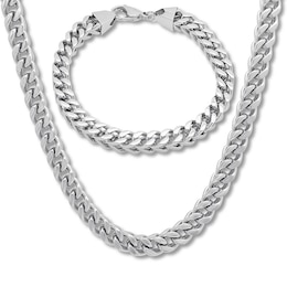 Stainless Steel Franco Necklace & Bracelet Set