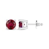 Thumbnail Image 1 of Lab-Created Ruby Solitaire Stud Earrings Sterling Silver