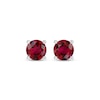 Thumbnail Image 2 of Lab-Created Ruby Solitaire Stud Earrings Sterling Silver