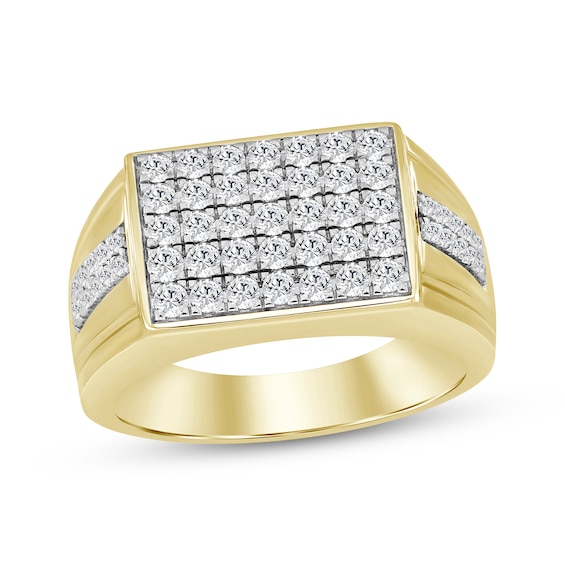 Men's KAY Lab-Grown Diamonds Multi-Row Ring 1 ct tw 10K Yellow Gold