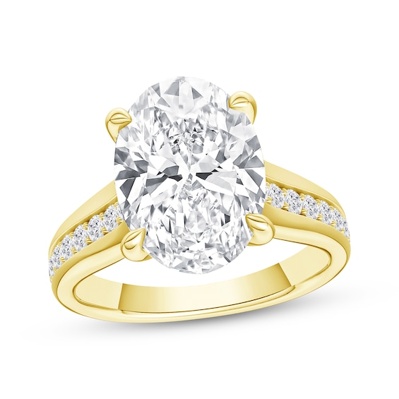 Adore Lab-Grown Diamonds Oval-Cut Engagement Ring 5-3/8 ct tw 14K Yellow Gold