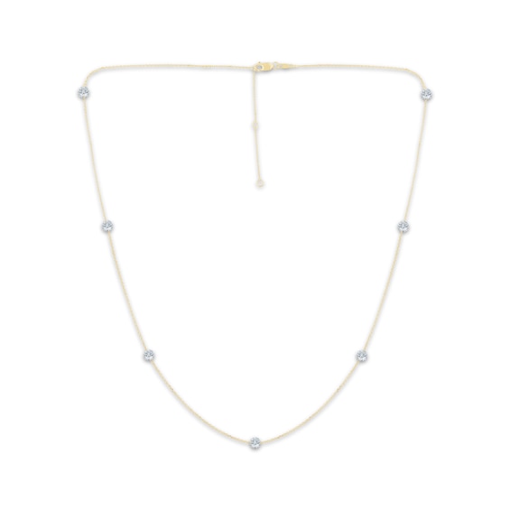 KAY Lab-Grown Diamonds Pierced Station Necklace 1-3/4 ct tw 10K Yellow Gold 18"
