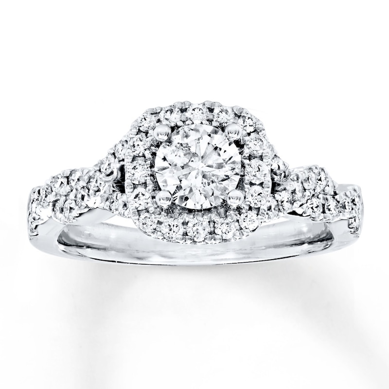 Main Image 1 of Diamond Engagement Ring 7/8 ct tw Round-cut 14K White Gold