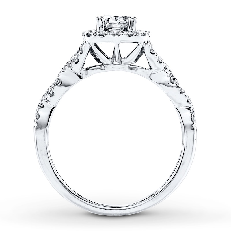 Main Image 2 of Diamond Engagement Ring 7/8 ct tw Round-cut 14K White Gold