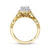 Diamond Engagement Ring 5/8 cttw Princess-cut 14K Yellow Gold