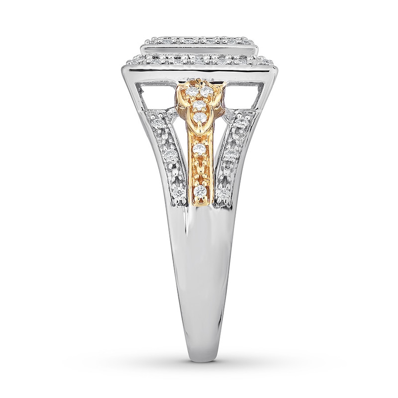 Diamond Engagement Ring 1/2 ct tw Princess & Round 14K Gold