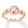 Diamond Engagement Ring 5/8 ct tw Round-cut 14K Rose Gold