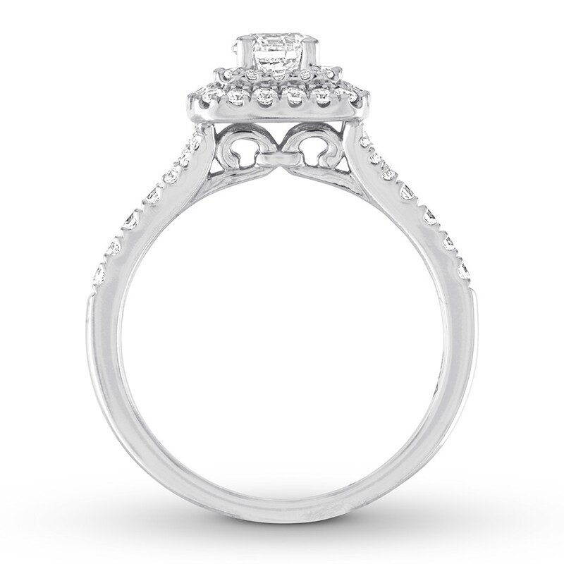 Diamond Engagement Ring 7/8 ct tw Round-cut 14K White Gold